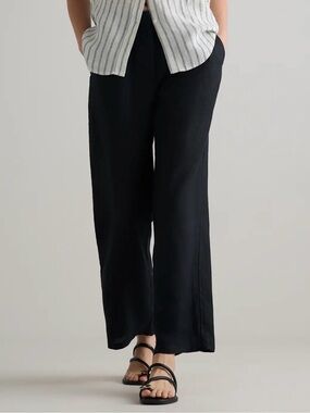 Quince Black Linen Trousers regular length (30”) s6